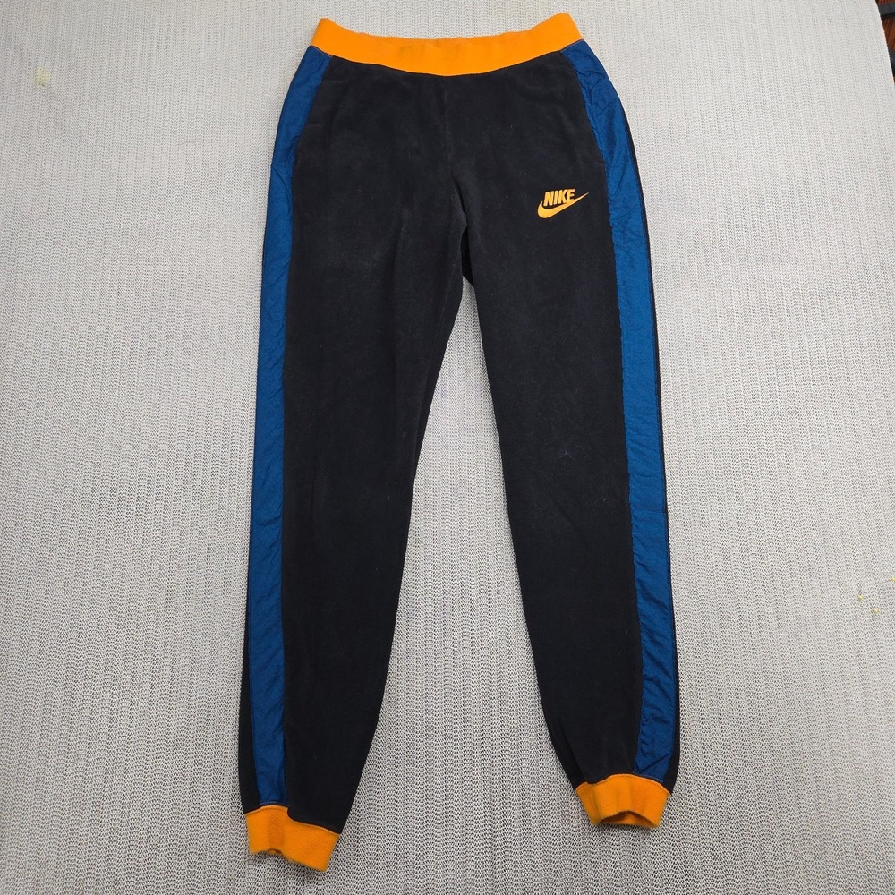 Nike Sportswear Polar Pants Womens Small Bronze Obsidian Black Yellow Fleece